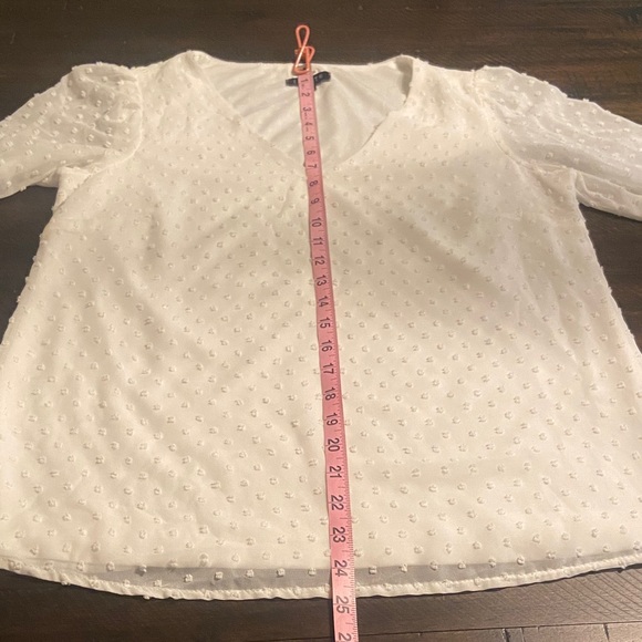 White Swiss-Dot Blouse with Ruffled Bell Sleeve, size S, 1.State brand - Picture 5 of 8